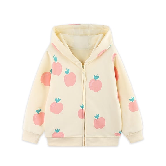 Tiijoy Toddler Girls Zip Up Hoodie Casual Sports Hooded Sweatshirt Jacket, Sizes 2-3