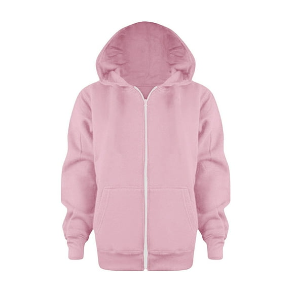 Tiijoy Toddler Girls Zip up Hoodie Jacket Solid Unisex Kids Hooded Sweatshirt, Sizes 4-5T