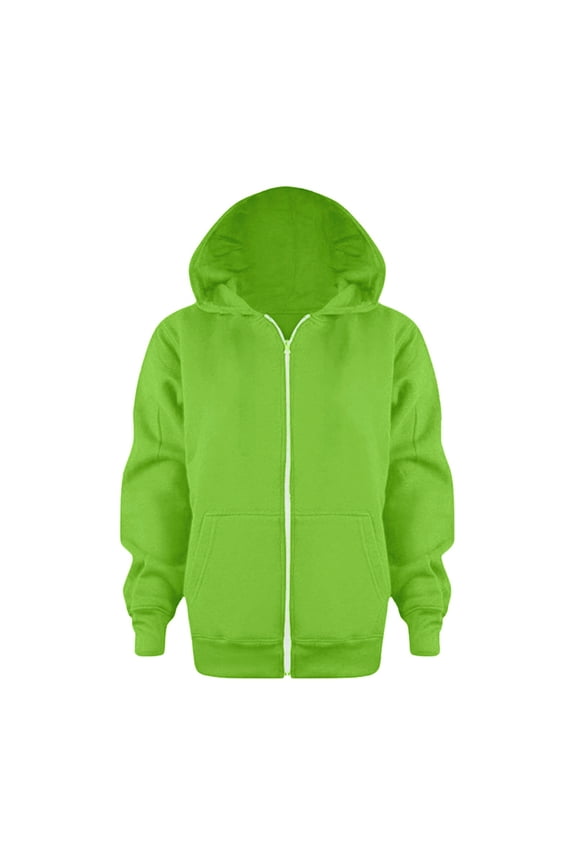 Toddler Girls Zip up Hoodie Jacket Solid Unisex Kids Hooded Sweatshirt, Sizes 4-5T