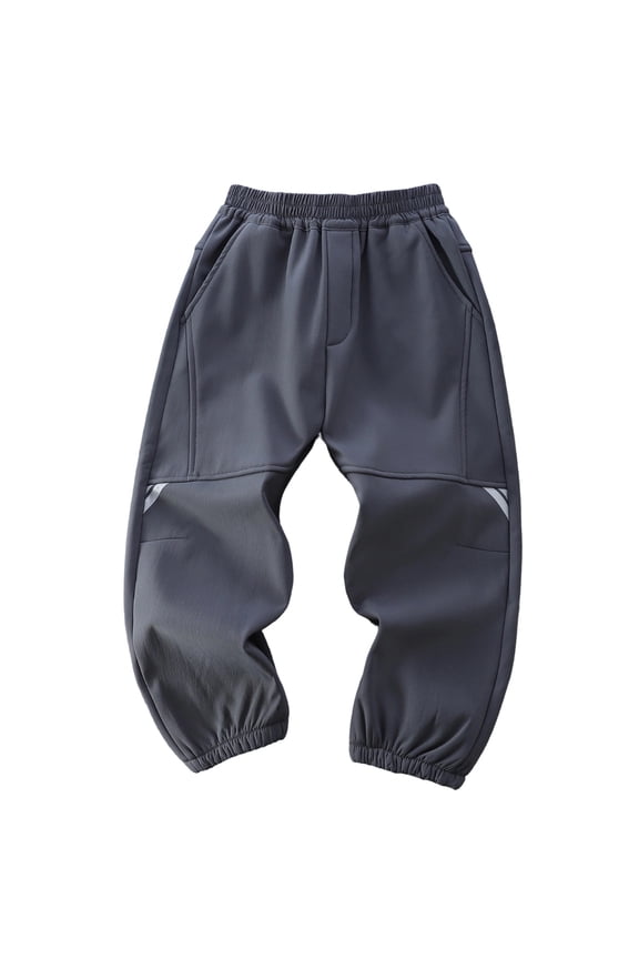 Tween Boys Lined Jogger Pants Winter Warm Windproof Trousers, Sizes 3-15