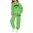 thumbnail image 1 of Tiijoy Tween Girls 2 Piece New York Printed Hoodie Sweatpants Outfits, Sizes 11-12, 1 of 3