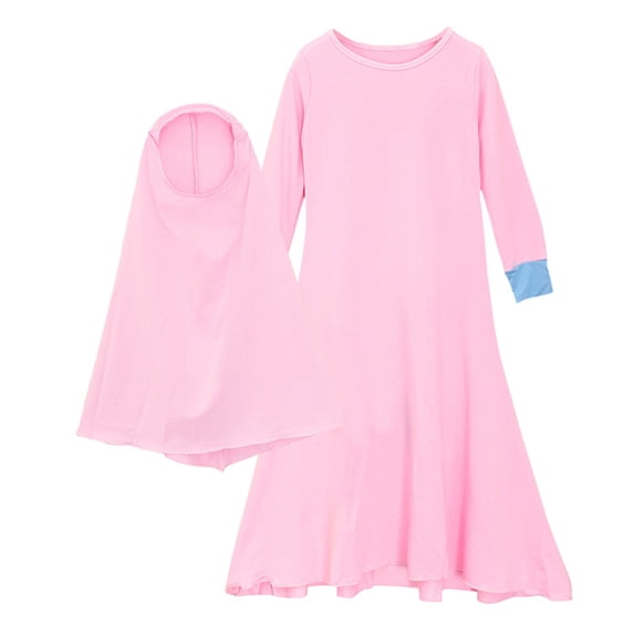 Tiijoy Tween Girls Abaya with Hijab Full Length Robe Burka Maxi Dress Set, Sizes 11-12