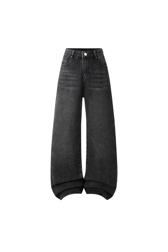 Tween Girls Baggy Jeans Casual High Waisted Straight Leg Denim Pants, Sizes 1-16