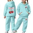 thumbnail image 1 of Tiijoy Tween Girls Cute Cherry Print Hoodie Jogger Pants Sweat Suit, Sizes 12-13, 1 of 6