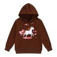 thumbnail image 1 of Tiijoy Big Girls Casual Hoodie White Horse Print Pullover Hooded Sweatshirt, Sizes 12-13, 1 of 3