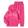 thumbnail image 1 of Tiijoy Tween Girls Fleece Sweatsuit Los Angeles Print Zip Up Hoodie Joggers Set, Sizes 11-12, 1 of 3