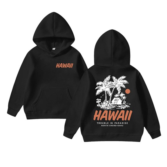 Tiijoy Tween Girls Hawaii Hoodie Casual Graphic Hooded Pullover Sweatshirt, Sizes 12-13