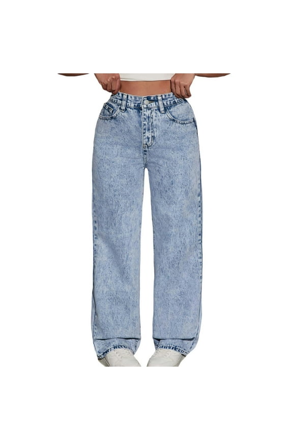 Tween Girls Straight Leg Demin Jeans High Waisted Casual Demin Pants, Sizes 11-12