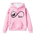 thumbnail image 1 of Tiijoy Tween Girls Warm Hoodie Cute Horse Print Long Sleeve Hoody, Sizes 12-13, 1 of 3