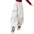thumbnail image 1 of Tiijoy Tween Girls Wide Leg Cargo Pants High Waisted Drawstring Baggy Pants, Sizes 4-15, 1 of 4