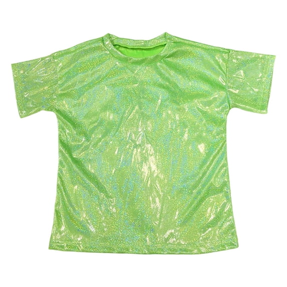 Tiijoy Unisex Metallic Dance T-Shirt Boys Girls Short Sleeve Crew Neck T Shirt, Sizes 3-18