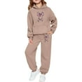 thumbnail image 1 of Tiijoy Valentine's Day Outfits for Girls Bow Print Active Hoodie Joggers Set, Sizes 8-9, 1 of 5