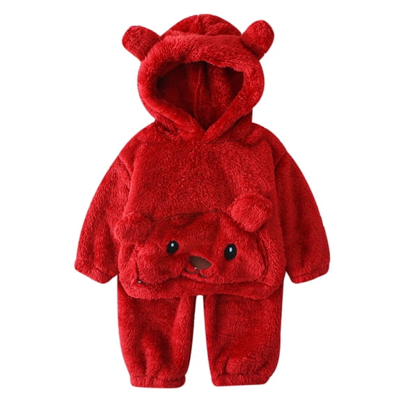 Tiijoy Winter Pajama Set for Boys Cute Animal Hooded Pullover Pants Sleepwear, Sizes 3-6M