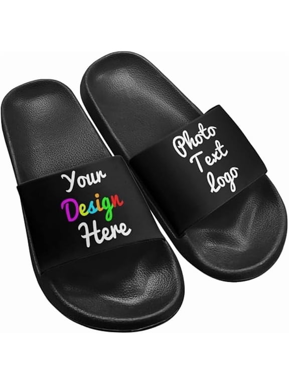 Women's DIY Customization Name Photo Slippers Soft Sole Slide-On Shoes