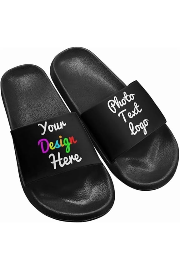 Women's DIY Customization Name Photo Slippers Soft Sole Slide-On Shoes
