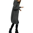 thumbnail image 1 of Tiijoy Women's Hooded Zip Up Long Jacket Solid Color Casual Coat Outerwear with Pockets, 1 of 7