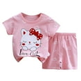 thumbnail image 1 of Tiijoy baby Girls Short Sleeve T-Shirt Shorts Summer Clothes Outfits, 2-Piece, 1 of 7