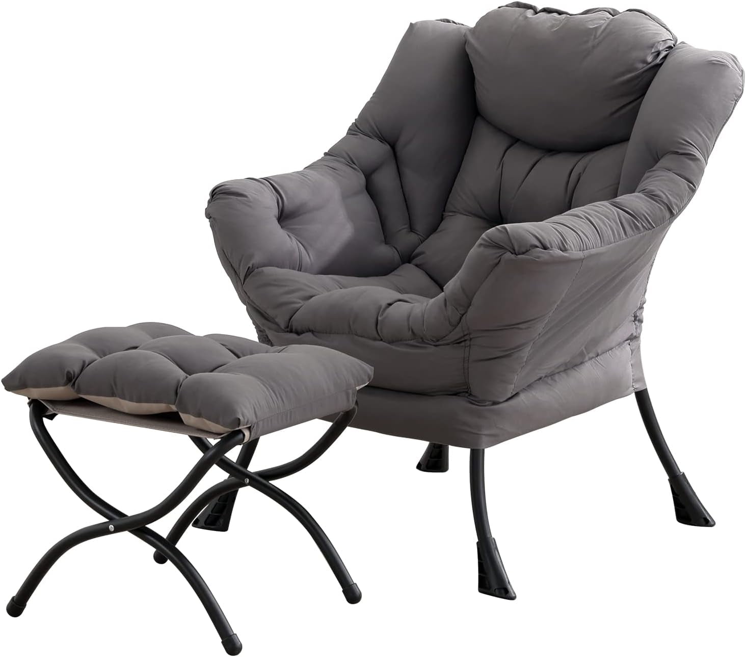 Tiita Lazy Chair with Ottoman, Modern Large Accent Lounge Chair ...