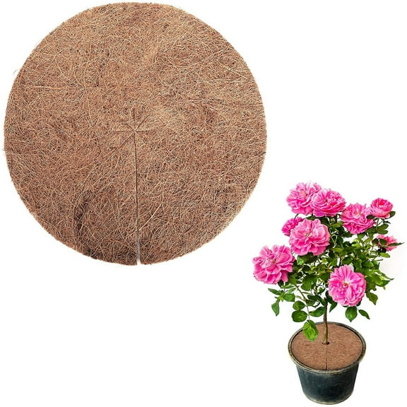 Tiitstoy 1PCS Coconut Fibers Tree Mulch Ring Mat, 12 Inch Natural Coco Coir Tree Protector Mats for Landscaping, Tree Disc Plant Protection, Soil Plant Cover for Indoor or Outdoor