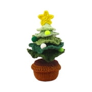 Tiitstoy 5.5 Inch Knitted Christmas Tree Ornaments, Desktop Christmas Ornaments, Crocheted Christmas Trees and Potted People Home Decor Office Artificial Desk Plants Xmas Tree Decor