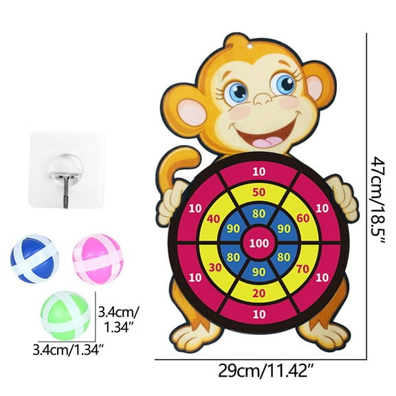 Tiitstoy Animal Dart Board with 3 Sticky Balls for Kids Birthday Gifts for Boys Ages 3-6 Kids Toys Activities Birthday Party Favor for Boys Girls, Red