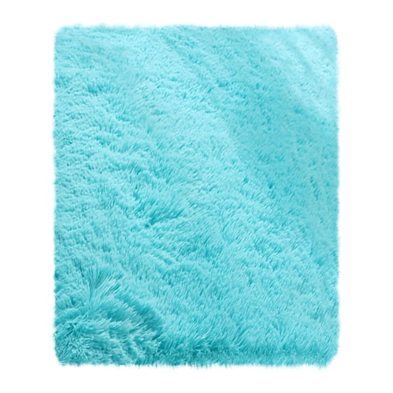 Tiitstoy Area Rugs Modern Home Decorate Soft Fluffy Carpets for Living Room Bedroom Kids Room Fuzzy Plush Non-Slip Floor Area Rug Fluffy Indoor Carpet 23.6x47.2'' Blue