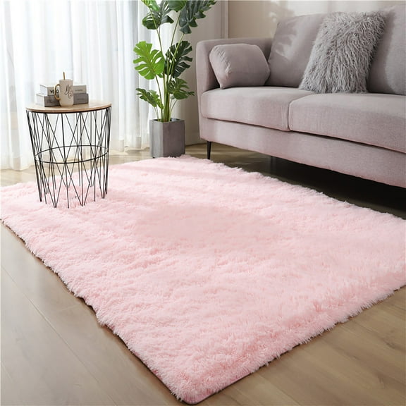 Tiitstoy Area Rugs Modern Home Decorate Soft Fluffy Carpets for Living Room Bedroom Kids Room Fuzzy Plush Non-Slip Floor Area Rug Fluffy Indoor Carpet 23.6x47.2'' Pink