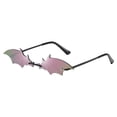 thumbnail image 1 of Tiitstoy Bat Shaped Sunglasses Cute Rimless Bat Eyewear Halloween Fashion Frameless Sun Glasses, Goth Glasses Funky Novelty Rimless Eye Glasses for Halloween Party, 1 of 1