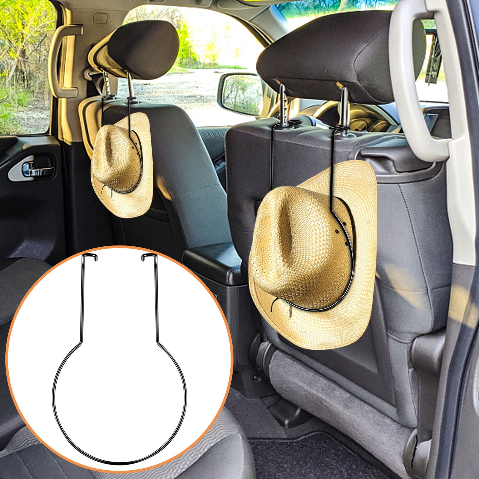 Car Cowboy Hat Holder Seat Back Headrest Mount Hook Heavy Duty