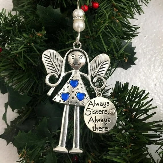 Tiitstoy Crazy Beautiful Friends Forever Angel Ornament, Christmas Angel Friendship Ornaments Gift, Metal Christmas Tree Hanging Ornaments, Friendship Gift for Best Friends, Xmas Tree Decor
