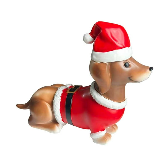 Tiitstoy Dachshund Statue Garden Decor, Dachshund Dog Decoration Antique Style Resin Crafts Dog Lover Gift for Garden Patio Lawn Courtyard Home Desktop Decoration White