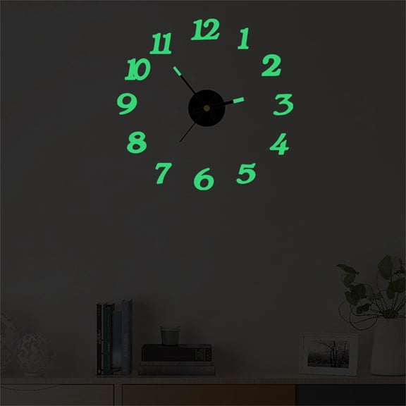 Tiitstoy Diy Luminous Stereo Digital Wall Clock Creative Wall Sticker Clock Living Room Decoration Clock