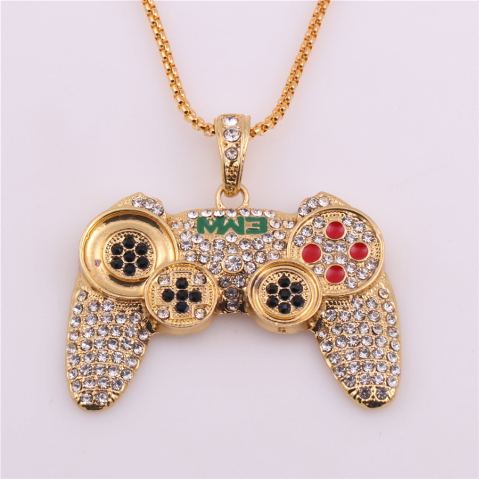 Tiitstoy Game Controller Necklace Pendant Black Gold Hip Hop Punk Cool