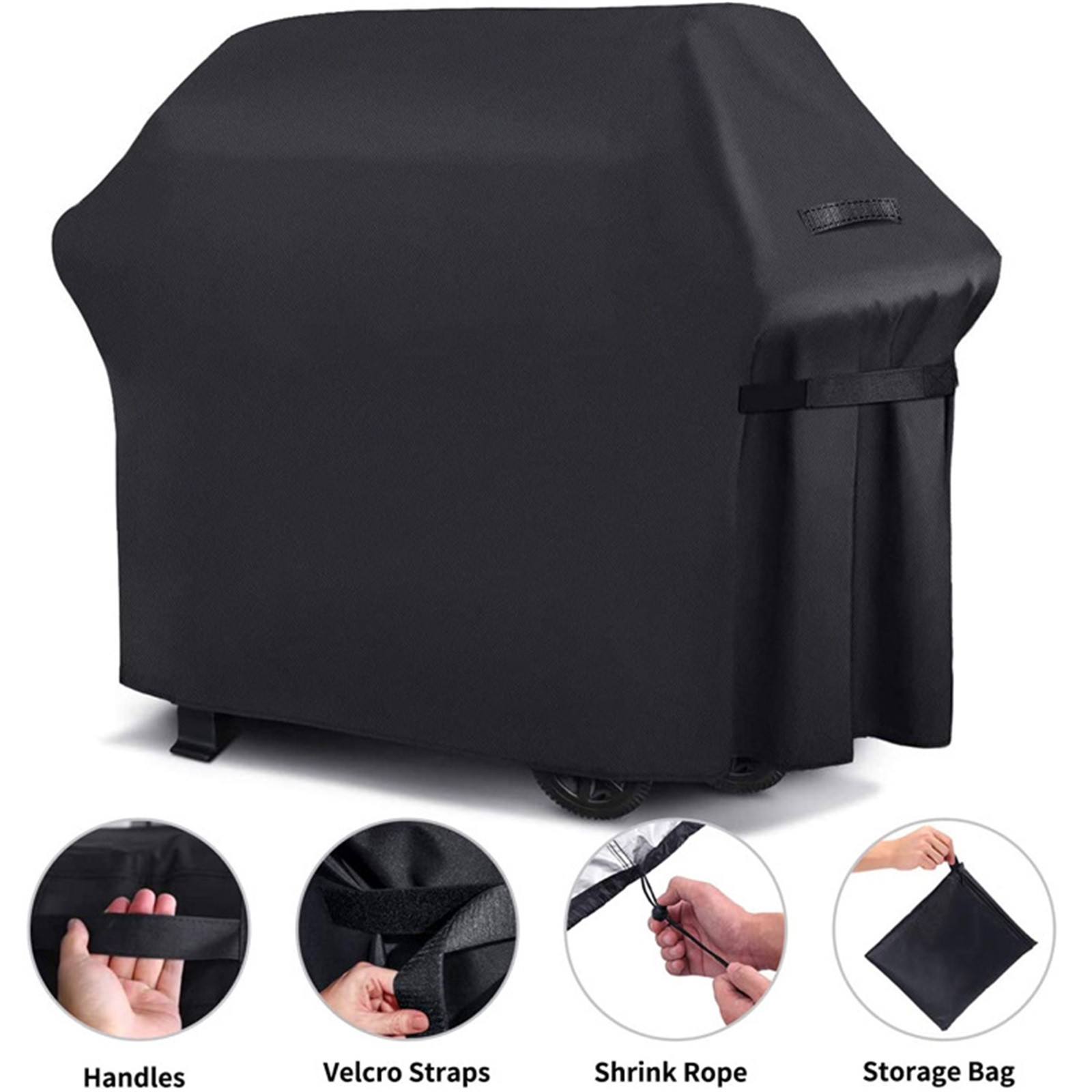 Tiitstoy Grill Cover Extra Large BBQ Cover Heavy Duty Waterproof Barbecue Gas Grill Cover Fade and UV Resistant BBQ Cover Durable Barbecue Cover Black Walmart