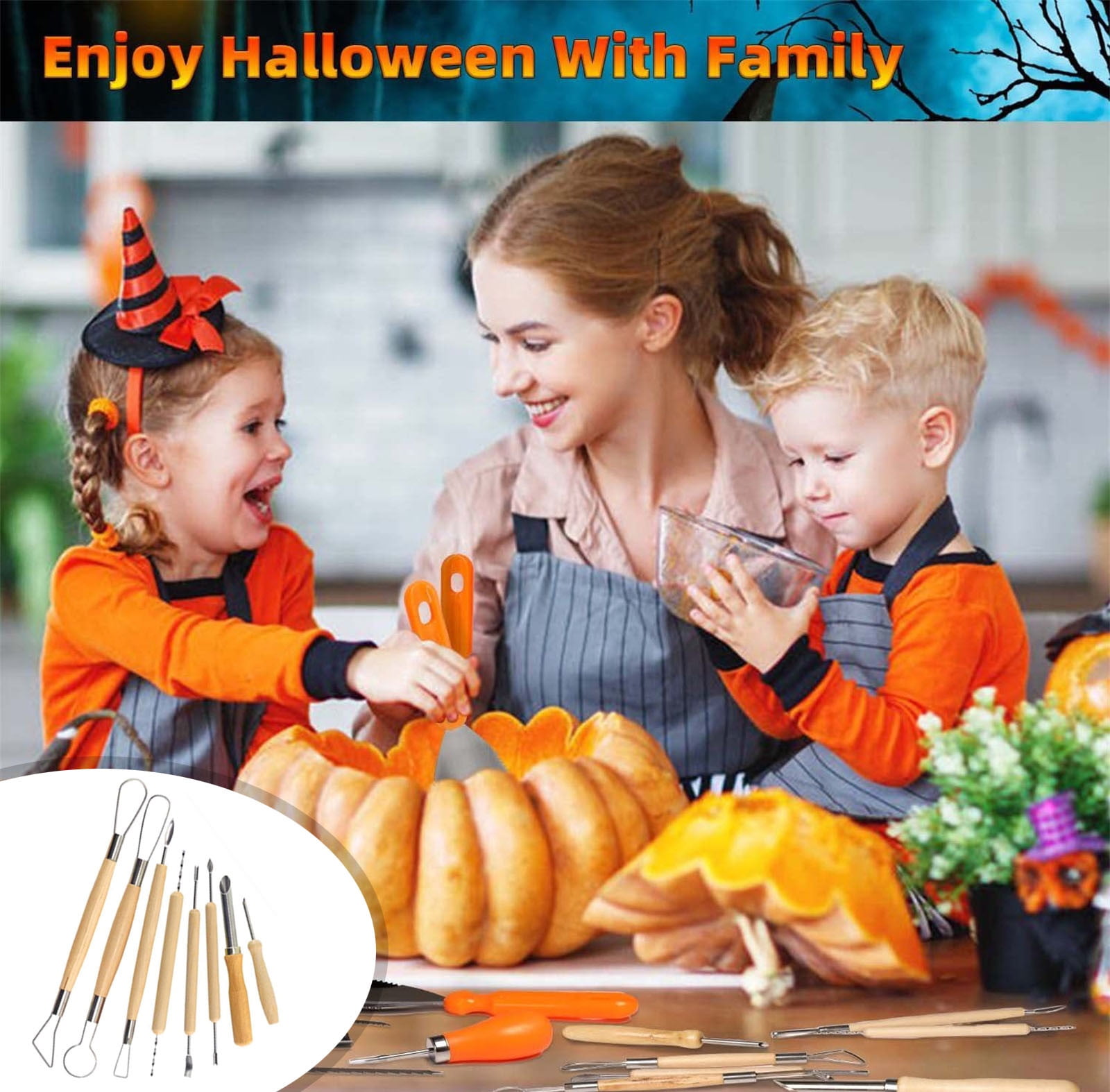 Tiitstoy Halloween Jackolantern Carving Tools 8piece Set Fruit Knife Children Cutting Jacko