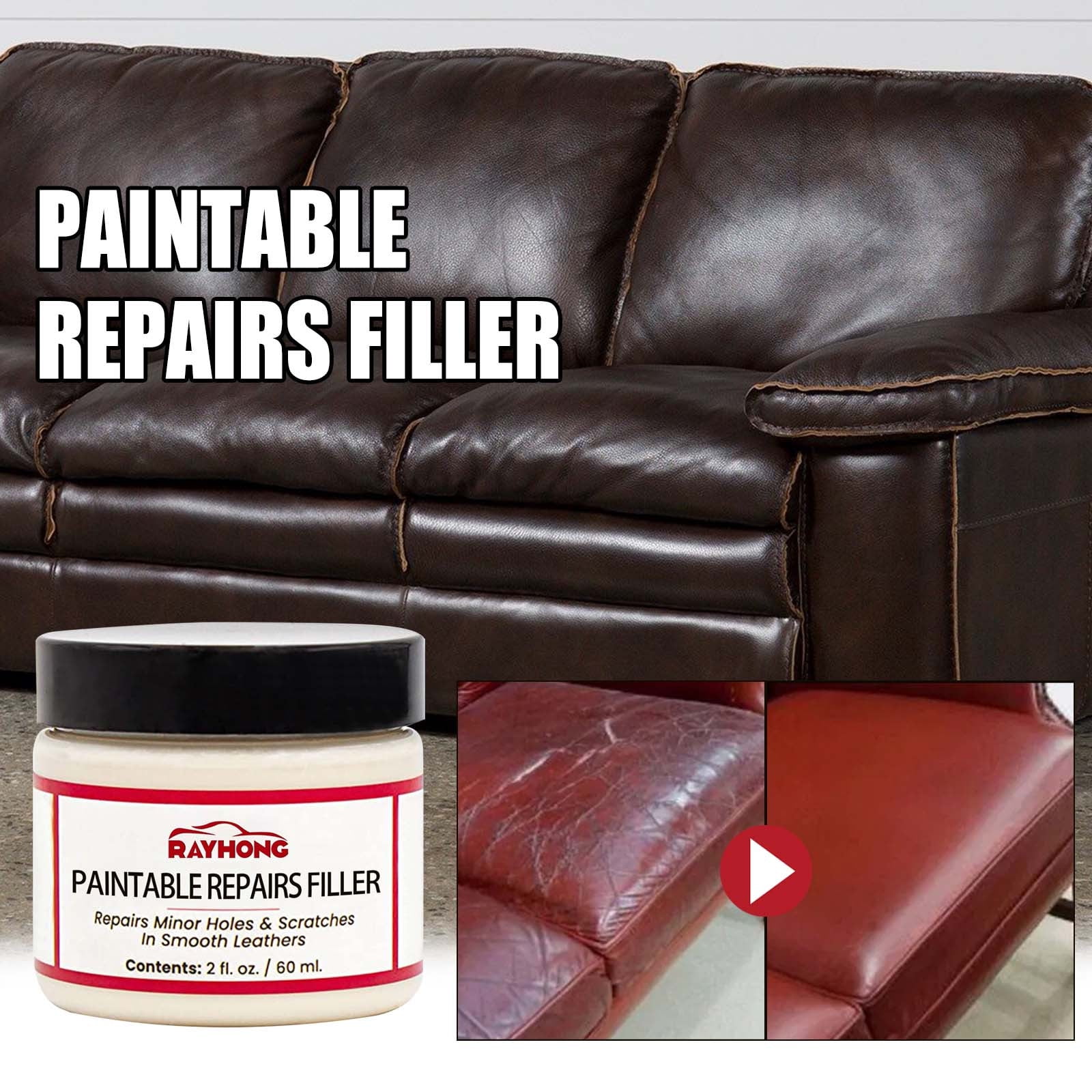 2x Leather Repair Filler Cream Kit Restore Car Seat Sofa Scratch Scuffs  Hole Rip