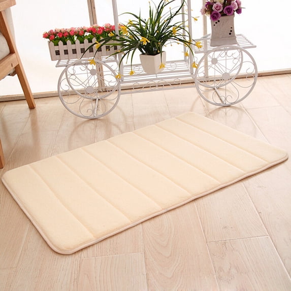 Tiitstoy Memory Foam Mat Absorbent Slip-resistant Pad Bathroom Shower Bath Mats Beige
