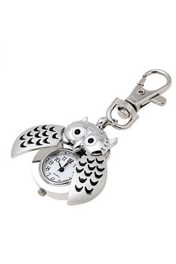 New Mini Metal Key Owl Double Open Quartz Watch Clock Novelty Owl Vintage Pocket Watch Gift for Friends Kids Family