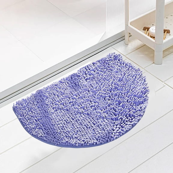 Tiitstoy Non-Slip Bath Mat Bathroom Toilet Doorway Quick Dry Mat Entry Door Mat Absorbent and Washable Bath Rugs Half Circle Soft Fiber Bathroom Mat