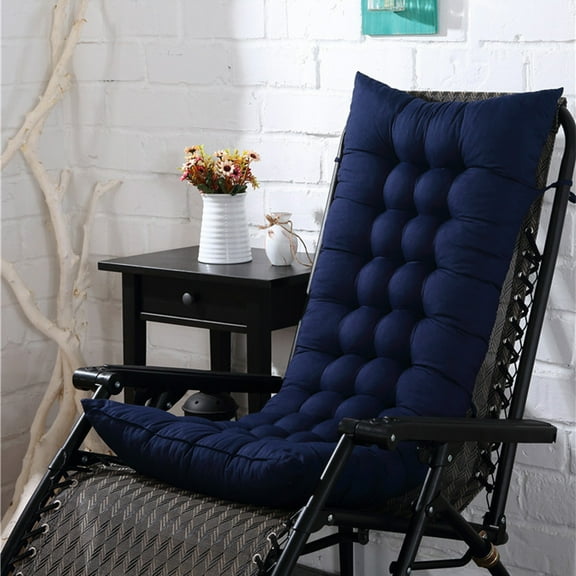 Tiitstoy Non Slip Memory Foam Rocking Chair Cushion, Durable Tufted Seat & Back Pad for Indoor Outdoor Use, 16x43x3 Inch with Ties