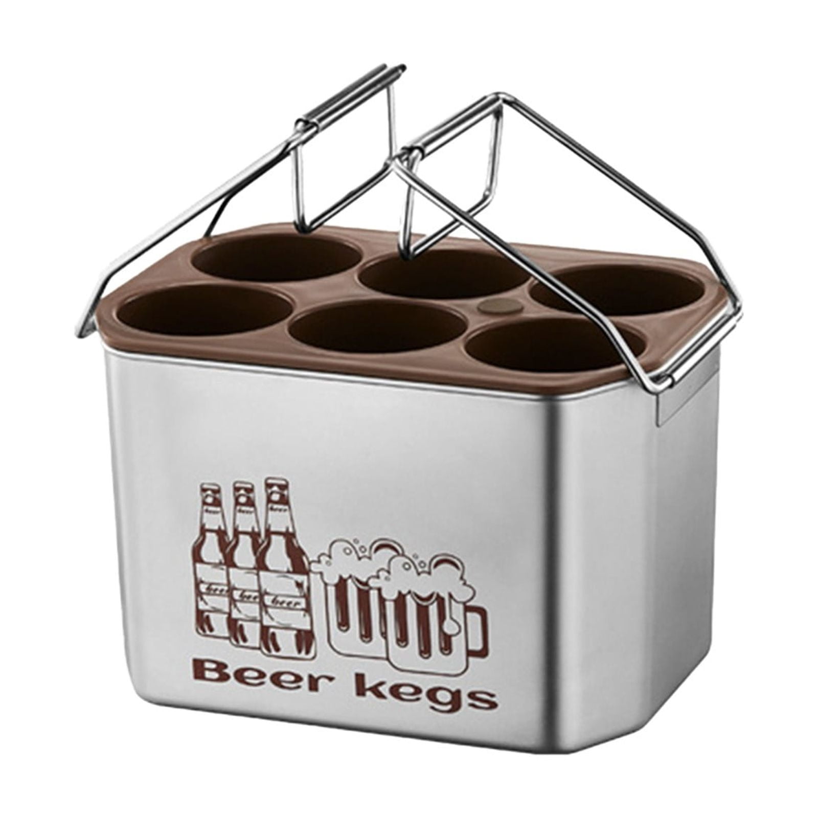 Tiitstoy Stainless Steel Chilled Beer Keg, 6 Beer Bottle Carrier Water