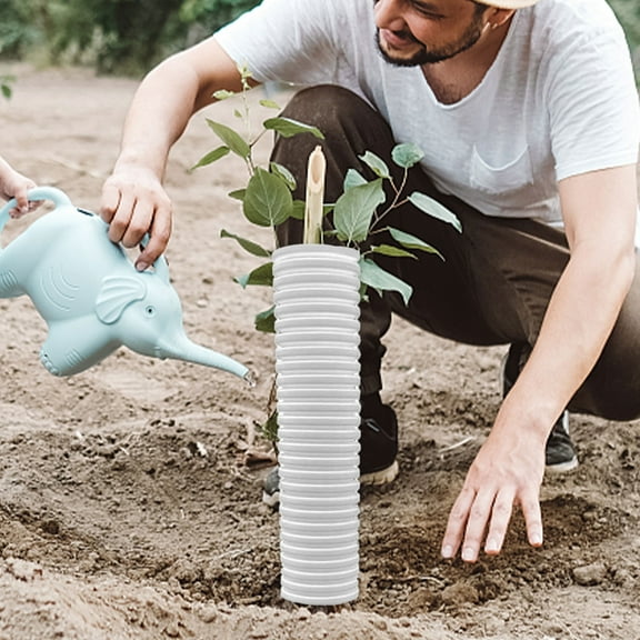 Tiitstoy Tree Trunk Protectors, Pp Material Tree Bark Protector Sleeve Plant Guard Tube Wraps to Protect Bark, Tree Seedlings Tubes, Saplings Plants from Deer Cats Rabbit, 1.8X15.8Inch