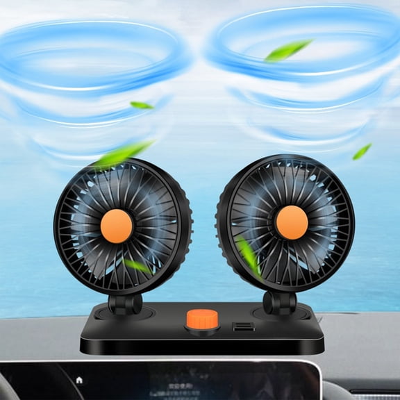 Tiitstoy USB-Powered Car Dashboard Fan, 360° Rotatable Auto Cooling Fan with Suction Cup Mount for SUV/Truck/RV