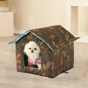 Tiitstoy Winter Pet House with Self Warming Pad, Waterproof Outdoor Cat Dog House Foldable Warm Pet Cave for Winter Wild Animal Tent Bed, Outdoor Indoor Heat Insulated Shelter Enclosure for Pet