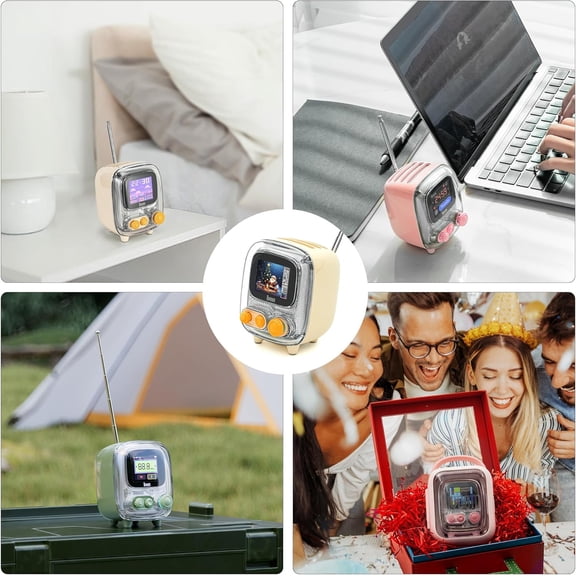 Tiivoo-2 Retro Pixel  Speaker with Alarm Clock and White Noise for Desk Setup