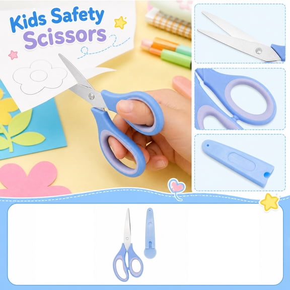 Tijeras Escolares Scissors Scissors For Office Office Scissors Sharp Scissors, Anti Slip Dual Texture Tailoring Matrix, Studio Journal Cardstock Cutting Tool, Compact 6 Inch Size, Blue