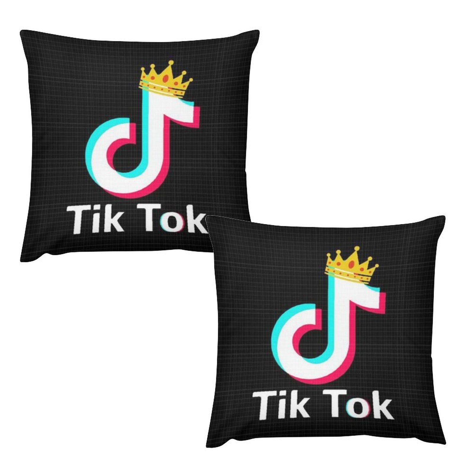 TikT0k Pillow Cases Cartoon Printed Plush Pillow Cases Set of 2
