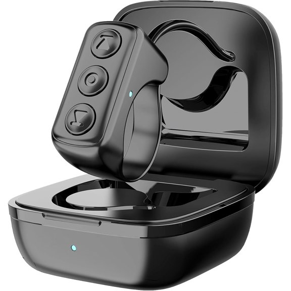 TikTok Remote Control for TikTok: Page Turner for Kindle App, Bluetooth Camera Video Recording Remote, Scrolling Ring for TIK Tok, iPhone, iPad, iOS, Android - Black