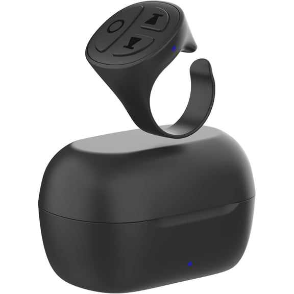 TikTok Scrolling Ring, Bluetooth Camera Remote Control for iPhone, iPad, Android, Scrolling Ring for TikTok, YouTube, Instagram (Black)