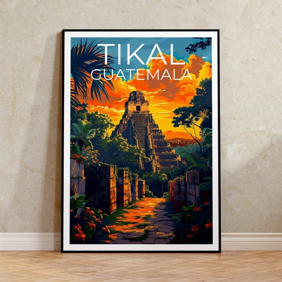 Tikal Guatemala Ancient Travel Wall Art Decor Unframed Paper Print